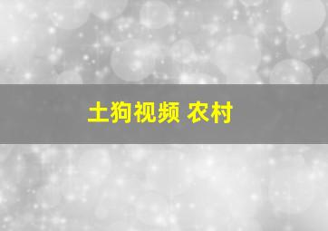 土狗视频 农村